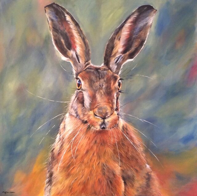 Yorkshire Hare. Hare painting by North Yorkshire artist Vicki Davidson