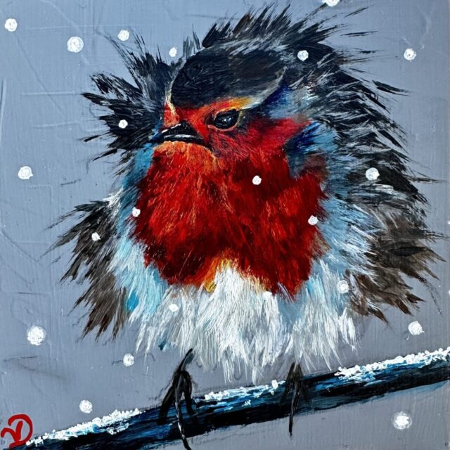 Fluffy Robin Painting High Res